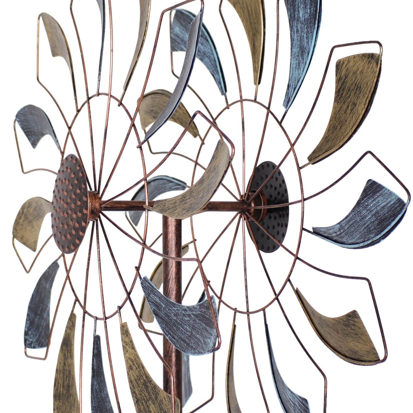 Metallic Pinwheel Metal Garden Wind Spinner - 84.5' H