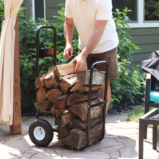 Heavy-Duty Firewood Log Cart with Wheels