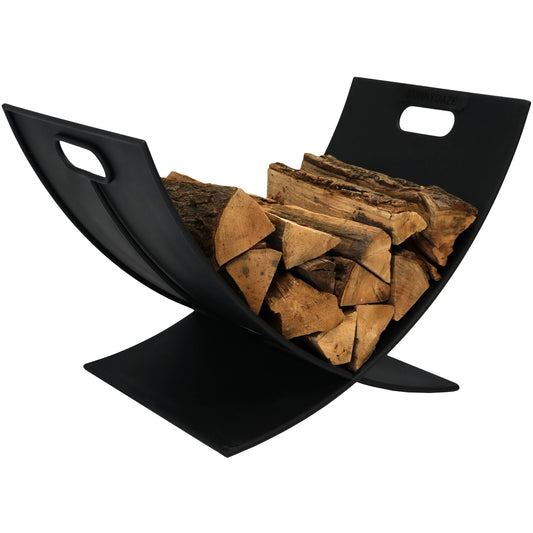 Black Steel Curved Log Holder - 30'