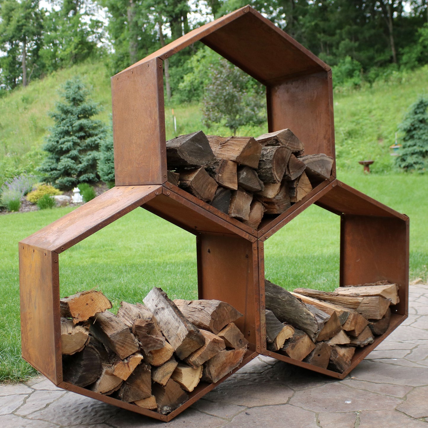 Rustic Hexagon Firewood Storage - 30'