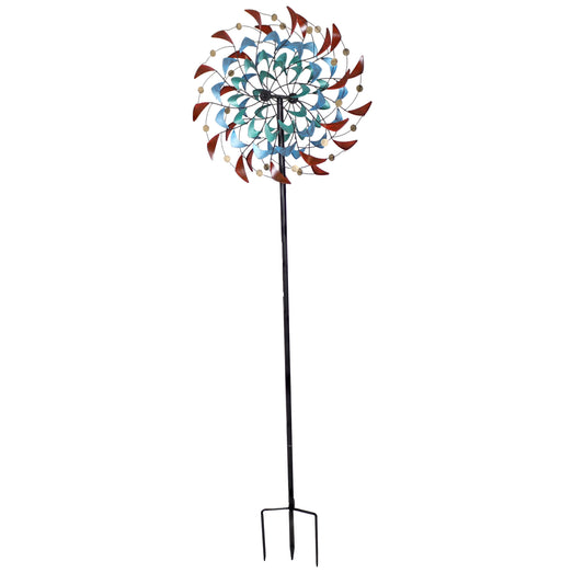 Rainbow Breezes Metal Garden Wind Spinner - 84' H