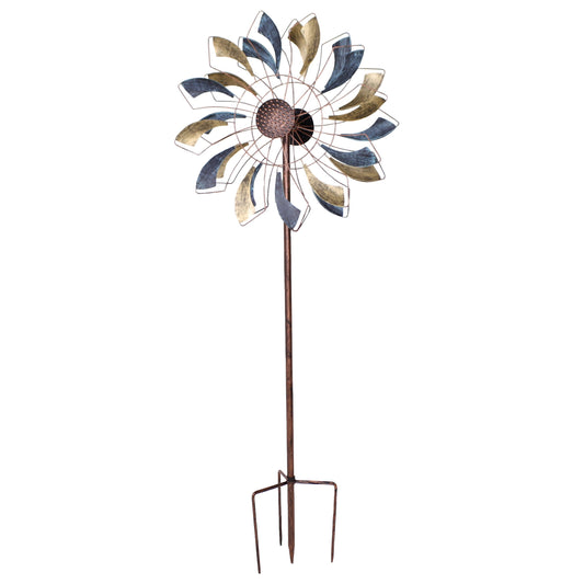 Metallic Pinwheel Metal Garden Wind Spinner - 84.5' H