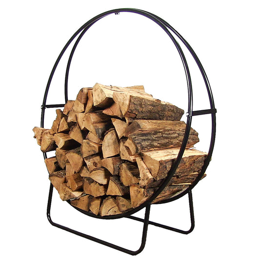 Outdoor Steel Firewood Log Hoop Rack
