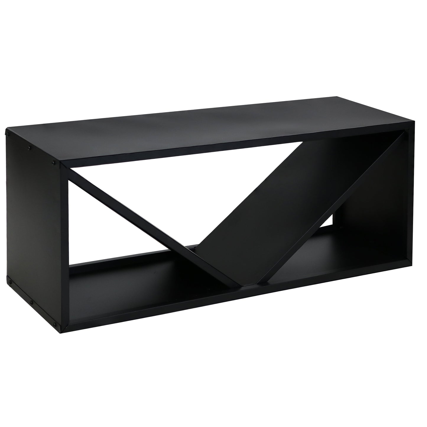 Triple Triangle Black Steel Firewood Log Rack - 41'