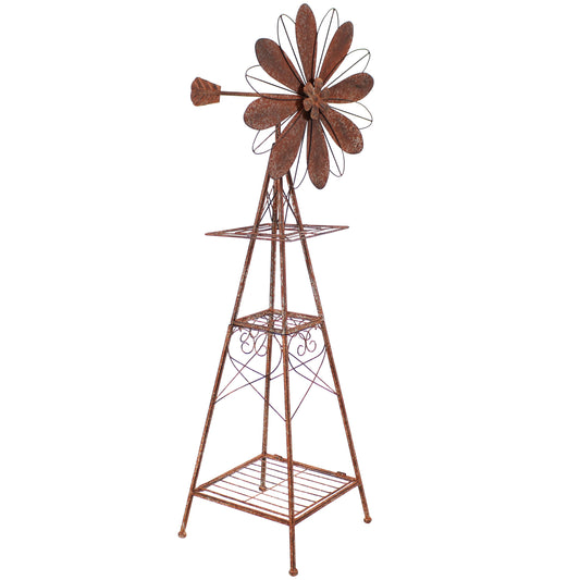 Rustic Windmill Metal Outdoor Garden Statue - 51' H