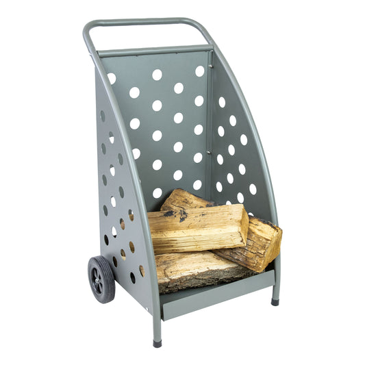 Steel Firewood Log Cart With Wheels - 34' H
