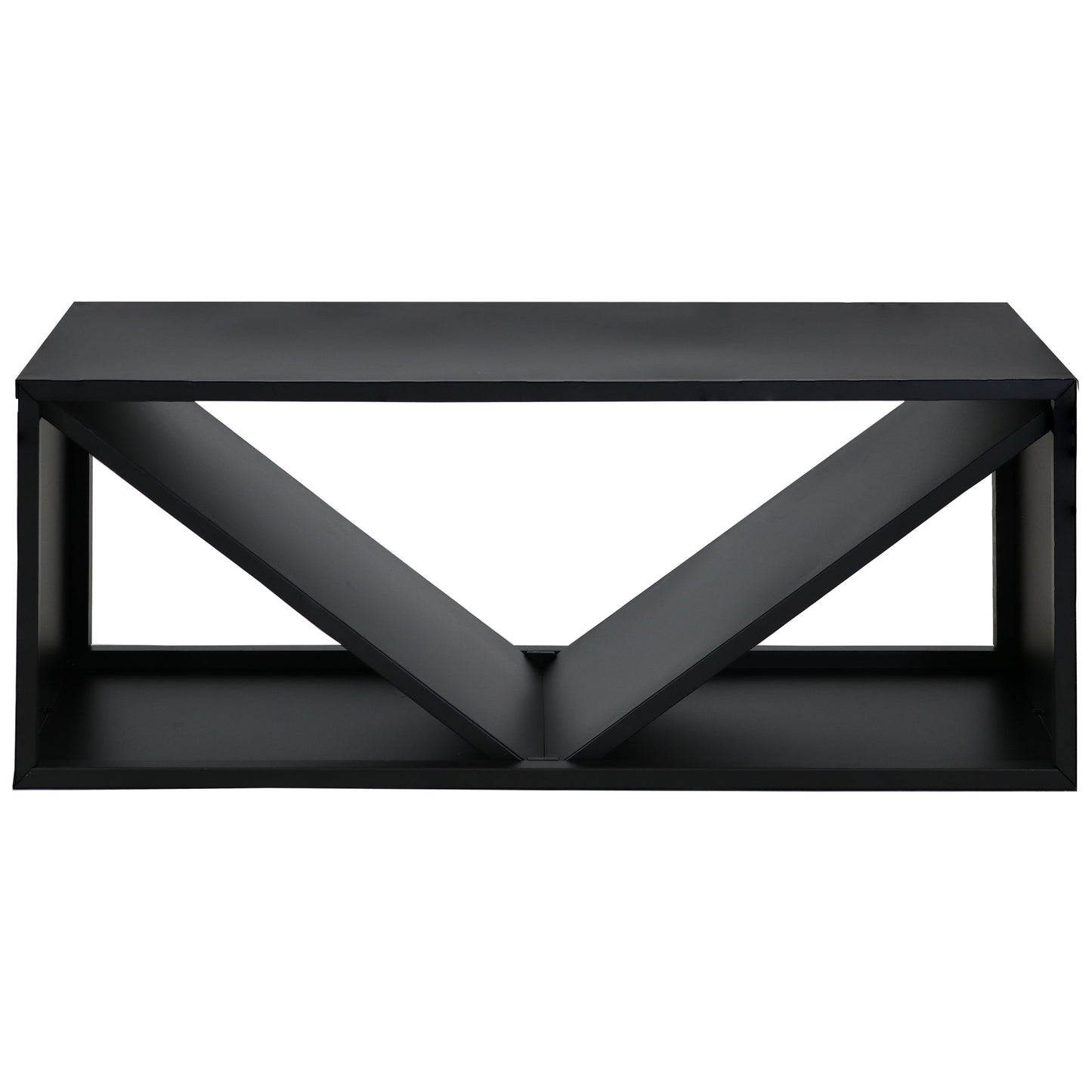 Triple Triangle Black Steel Firewood Log Rack - 41'