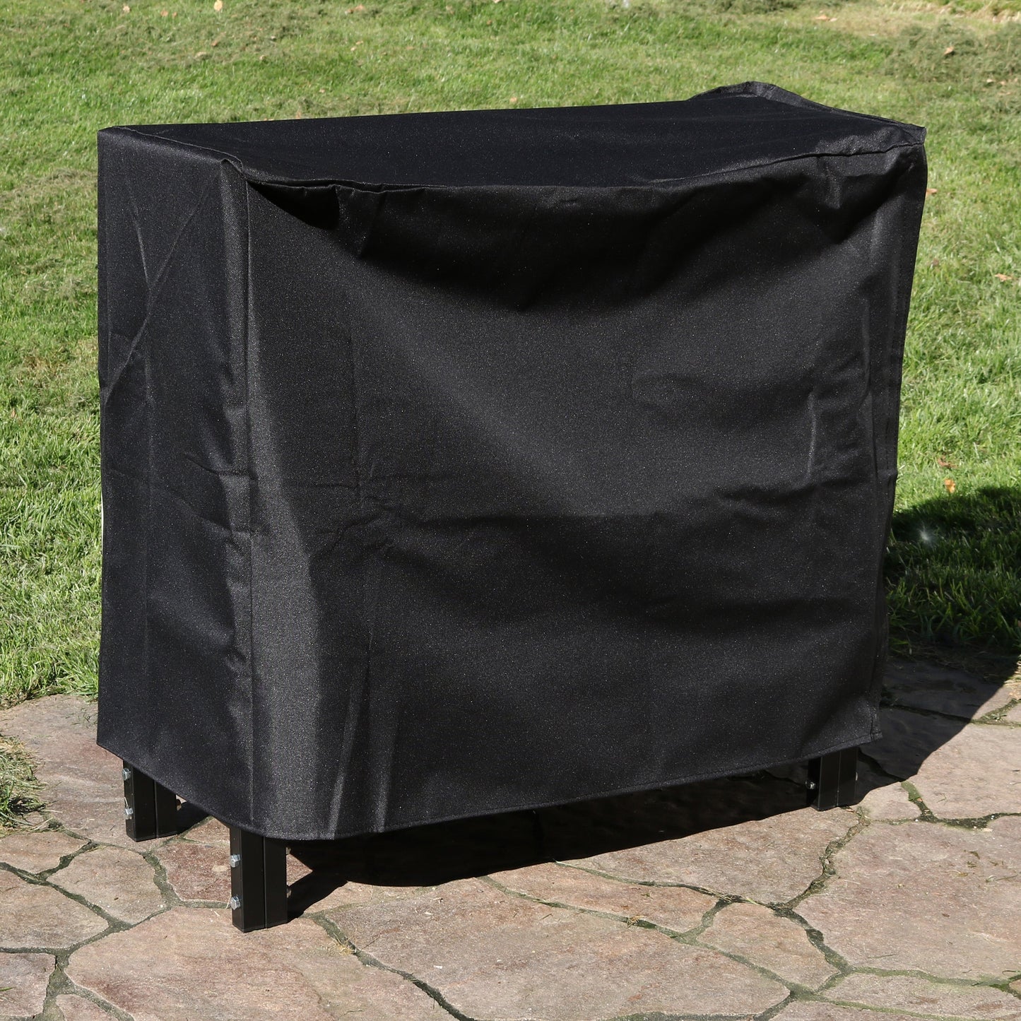 Steel Firewood Log Rack with Cover - Black - 30'