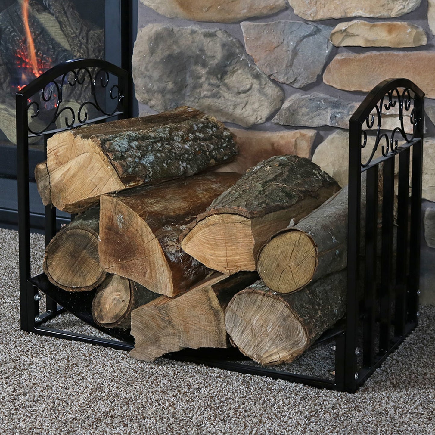 2' Indoor/Outdoor Decorative Fireplace Log Holder