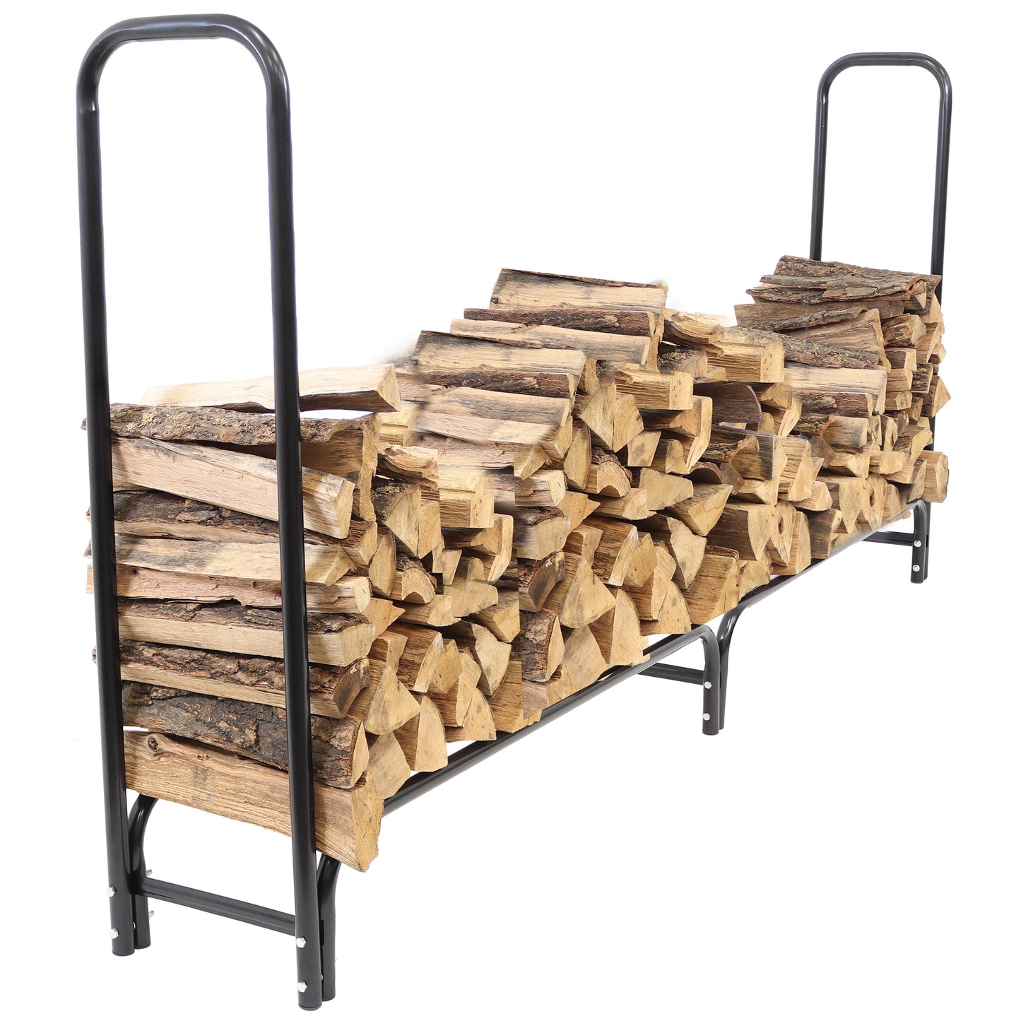 Outdoor Steel Firewood Log Rack - 8'