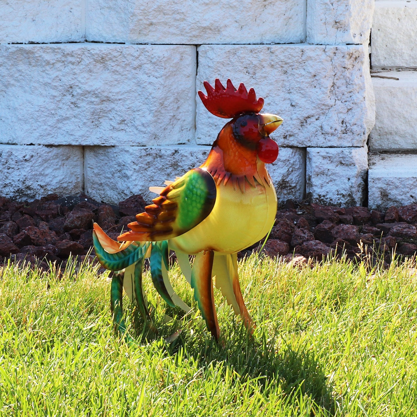 Romeo the Rooster Metal Outdoor Statue - 16'