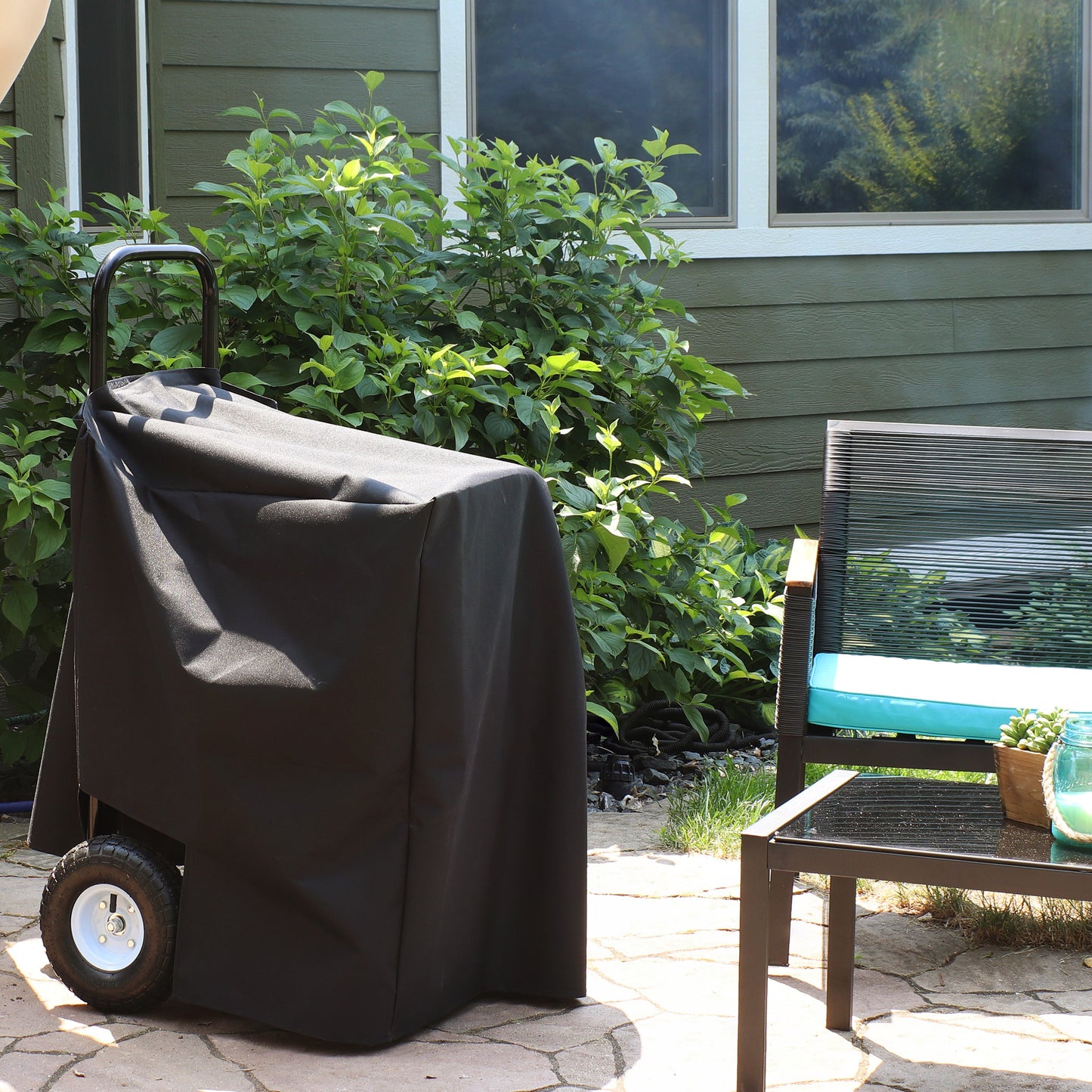 Heavy-Duty Firewood Log Cart with Wheels and Protective Cover