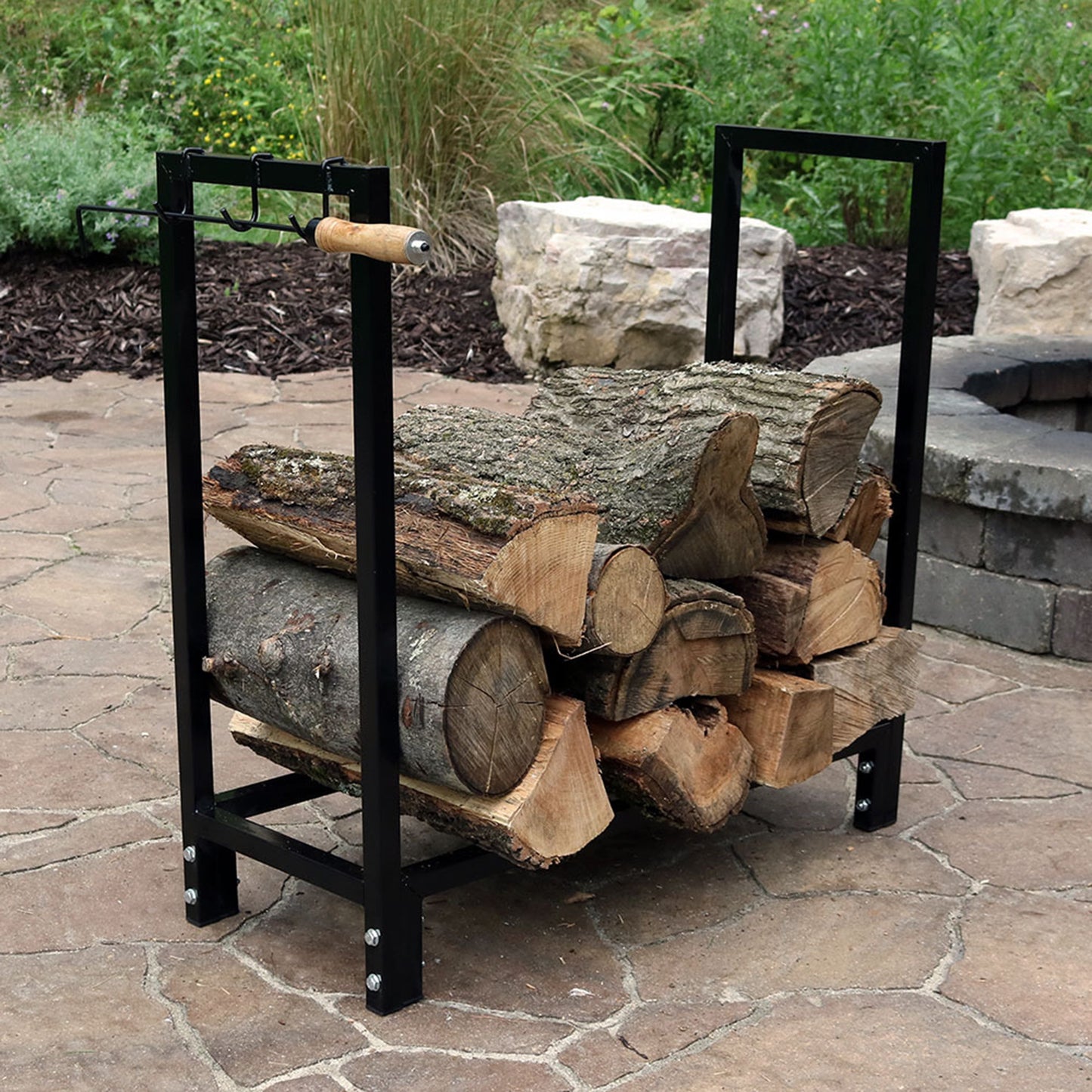 Indoor/Outdoor Steel Firewood Log Holder - 30'