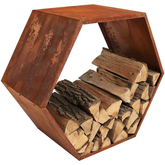 Rustic Hexagon Firewood Storage - 30'