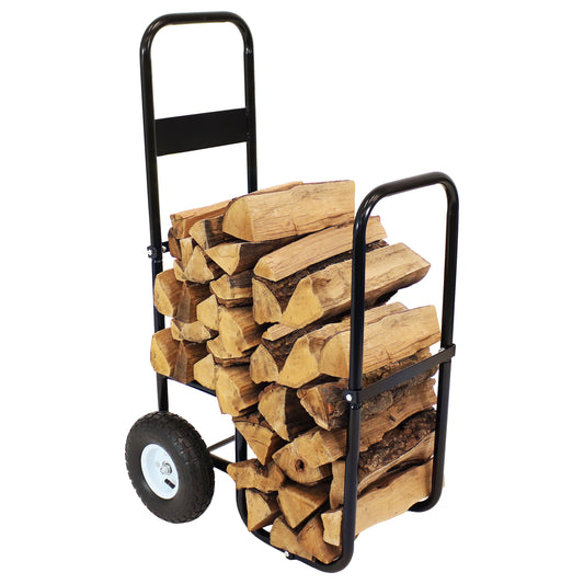 Heavy-Duty Firewood Log Cart with Wheels