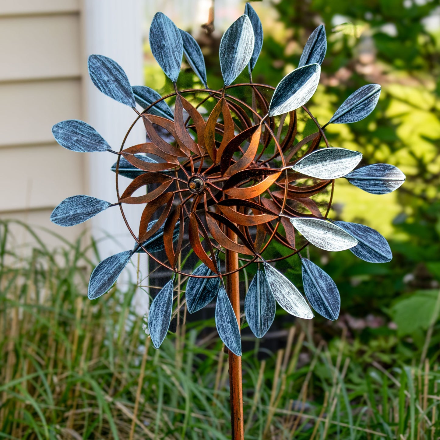 Whirling Petals Metal Garden Wind Spinner - 48' H