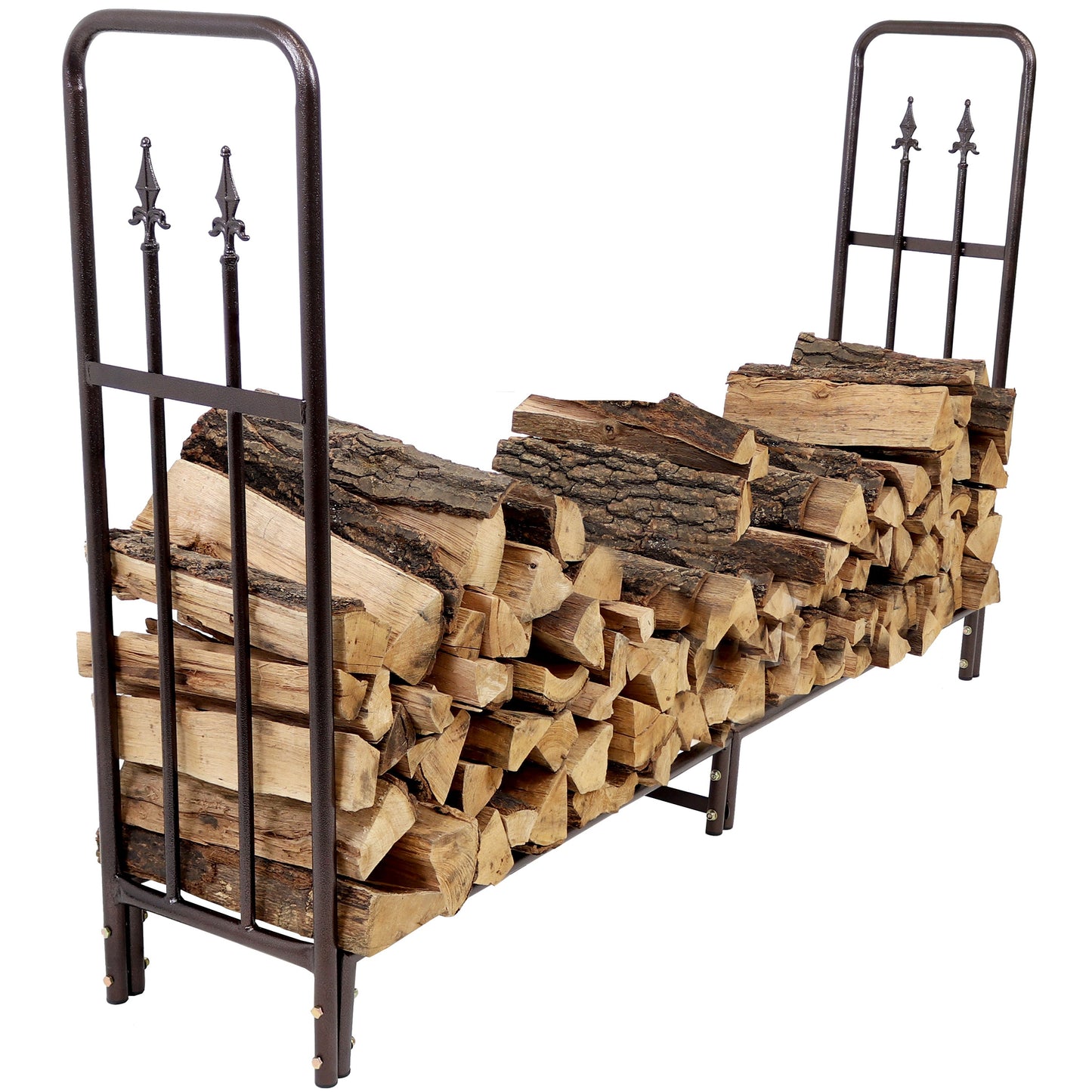 Indoor/Outdoor 6' Steel Decorative Firewood Log Rack