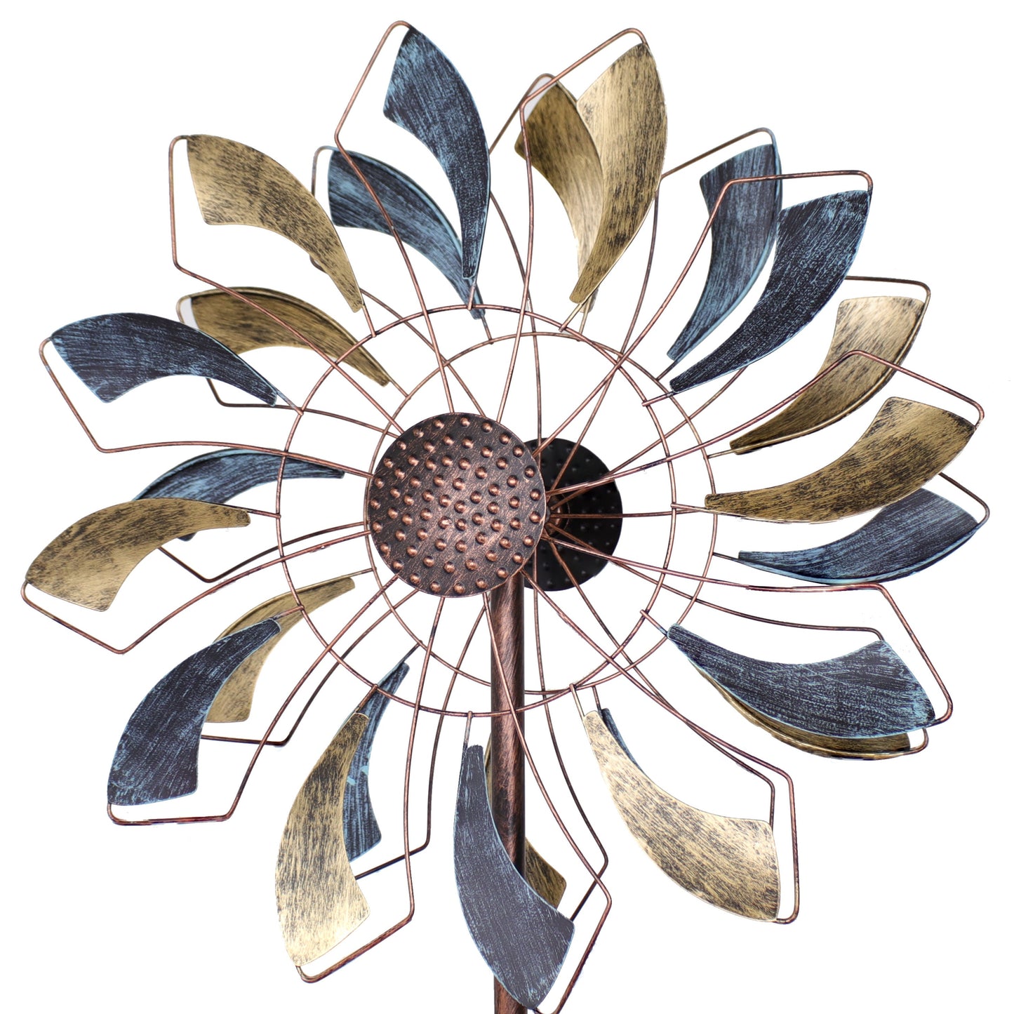 Metallic Pinwheel Metal Garden Wind Spinner - 84.5' H